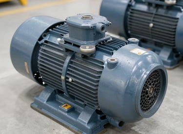 Marine engineer performing maintenance on a ship's engine at a dockside facility.