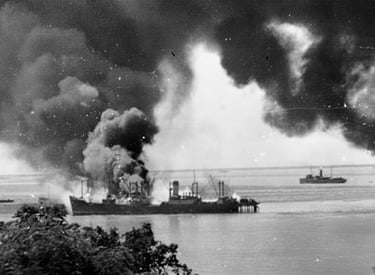 The Bombing of Darwin 1942 - Japanese air attack on Darwin Harbour, Northern Territory Australia