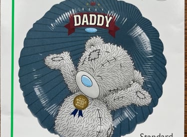 Me to You Tatty Teddy Best Daddy blue foil balloon for Father's Day decorations.
