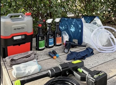 Matériel professionnel dédié au nettoyage complet des systèmes de climatisation