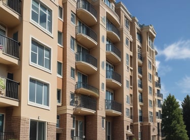 A confident investor reviewing property plans with a city skyline in the background during sunset.