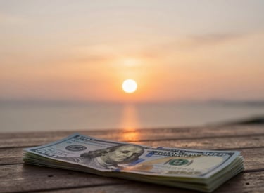 Hands holding a calculator and financial charts on a wooden desk, symbolizing budgeting and planning.