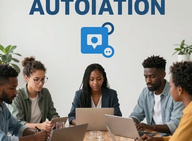 A vibrant workspace with printed flyers, a sleek business card, and a laptop showing a website design.