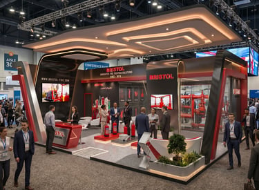 Custom exhibition stands for Bristol Fire. Precision builds by Morgan Expo.