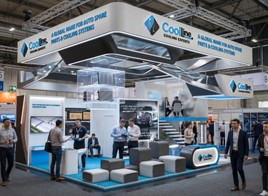 Coolline stand at Automechanika 2023 UAE by Morgan Expo, professional Exhibition Stand Builder.