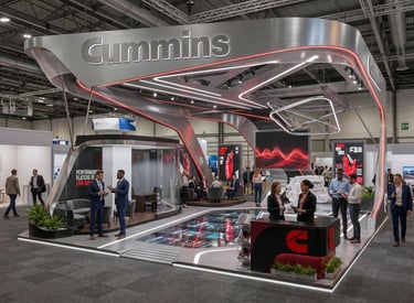 Professional Cummins exhibition stands. Quality fabrication by Morgan Expo.
