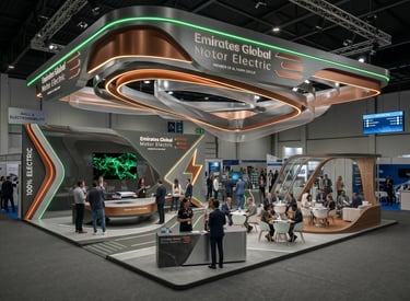 Bespoke exhibition stands for Emirates Global. Expert delivery by Morgan Expo.