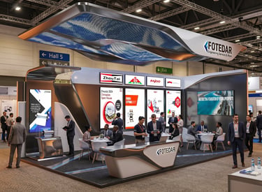 Unique FOTEDAR exhibition stands. Global manufacturing standards by Morgan Expo.