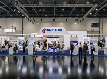 GMP TECH EGYPT stand at Pharmaconex 2026 Egypt by Morgan Expo, Exhibition Stand Builder.