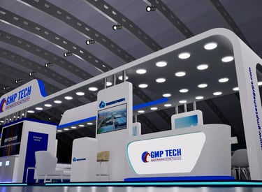 GMP TECH EGYPT stand at Pharmaconex 2026 Egypt by Morgan Expo, Exhibition Stand Builder.