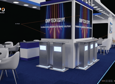 GMP TECH EGYPT stand at Pharmaconex 2026 Egypt by Morgan Expo, Exhibition Stand Builder.