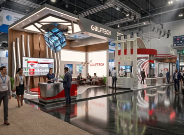 Gulftech stand at ADIPEC 2023 UAE by Morgan Expo, professional Exhibition Stand Builder.