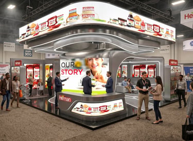 Herman stand at Gulfood 2023, UAE. by Morgan Expo, Exhibition Stand Builders & Contractors.