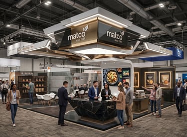 Engaging Matco Rice exhibition stands. High-impact design by Morgan Expo.