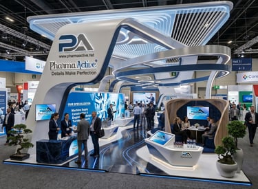 Custom Pharma Active exhibition stands. Global quality by Morgan Expo.