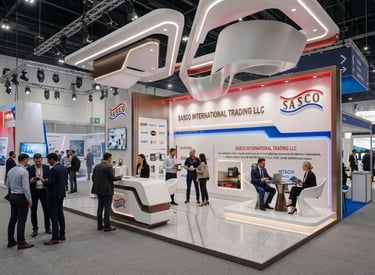 Sasco booth view at Gulf Food 2023 UAE by Morgan Expo, Exhibition Stand Contractor.