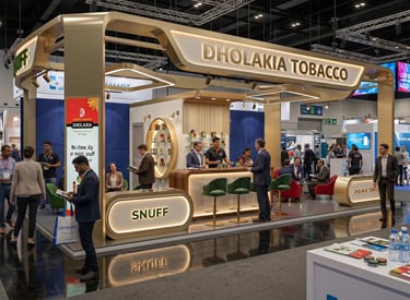 Dholakia stand at InterTabac 2023 Germany by Morgan Expo, professional Exhibition Stand Builder.