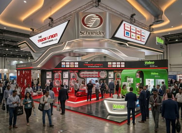 Trade union stand at Automechanika 2023 UAE by Morgan Expo, professional Exhibition Stand Builder.