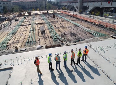 Surveying large construction site