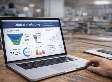 Digital marketing lead generation strategy using data analytics, traffic optimization, and conversio