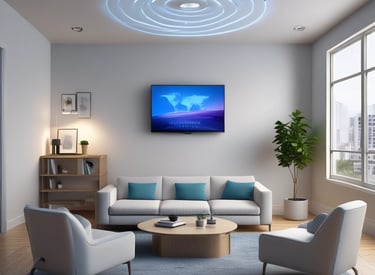 Visual of a wireless system installation in a corporate environment.