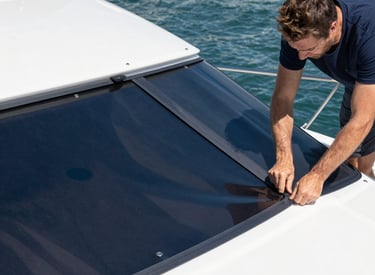 Freshly repaired boat propeller with polished blades ready for service.