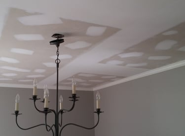 A picture of a ceiling that has had the popcorn removed.