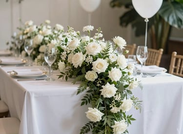 An elegant gift box featuring a delicate arrangement of fresh flowers and luxurious wrapping.