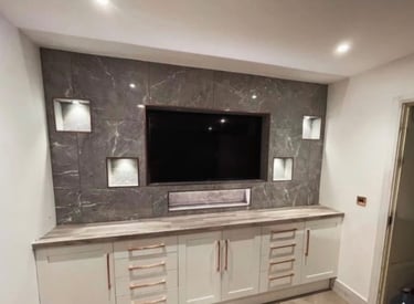 Grey and Kitchen refurbishment by Roman refurbs in Cheshunt UK