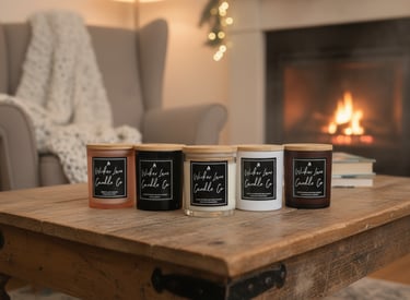 Soy candle range at Wicker Lane Candle Co