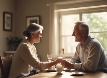 A calm workspace with a laptop displaying recovery worksheets and a cup of tea nearby.