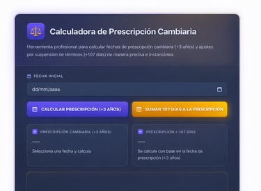 CALCULADORA DE PRESCRIPCIÓN CAMBIARIA
