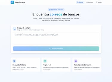 Encuentra correos de bancos