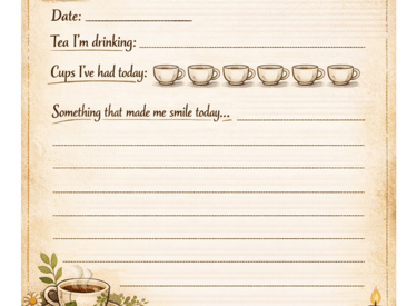 Steep Thoughts Tea Tracker Sheet