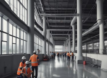 A construction worker inspecting structural maintenance work.