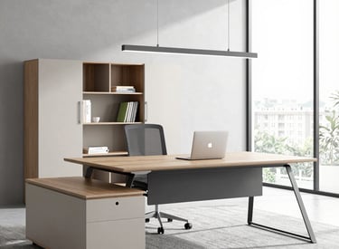 Modern kitchen cabinetry with sleek design and natural wood finish.