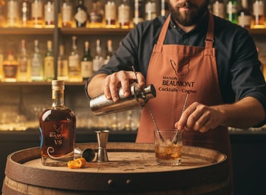 Homme en train de préparer un cocktail lors d’un atelier mixologie