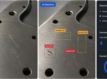 Detect scratches, dents, cracks, and surface irregularities on industrial materials and manufactured