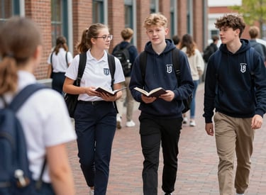 Students collaborating over a mechanical engineering prototype in a bright campus lab.