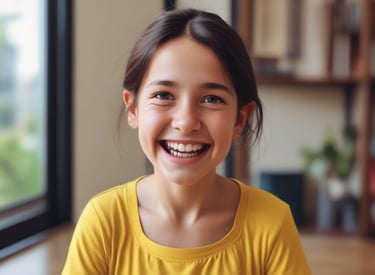 A smiling person filling out a detailed job application form on a tablet.