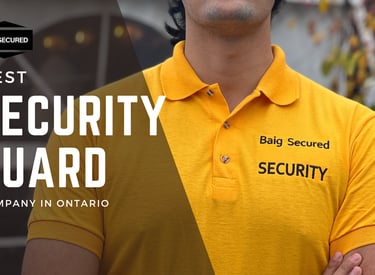 A male security guard at Baig Security located in Milton, Burlington, Oakville, Halton, Mississauga