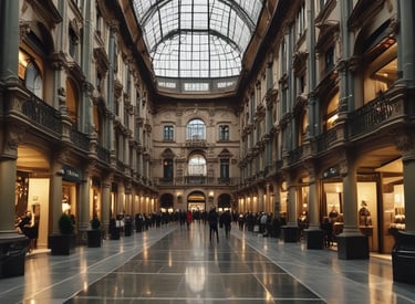 a large building with a glass ceiling and a glass ceiling