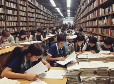 A classroom setting with students engaged in learning.