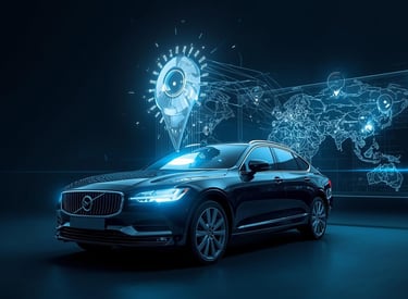 a black volvo car with a futuristic design