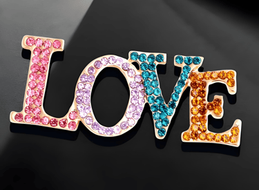 Gemstone finish enamel pin with translucent jewel-like depth and polished metal reflections for premium custom pin designs