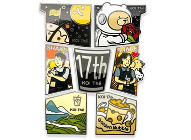 Hard enamel pin with smooth finish and pastel colors