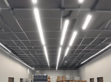 big spot lights installed by electrician in nuneaton