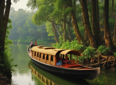 A storefront with various promotional banners and signs in multiple languages advertising ticket exchange services. The counter displays numerous tickets and small items, while the walls are covered with colorful posters and price listings.