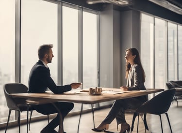 group of people sitting beside rectangular wooden table with laptops