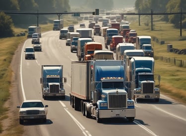 Image of a BZ Express truck on the highway near Spring, Texas.